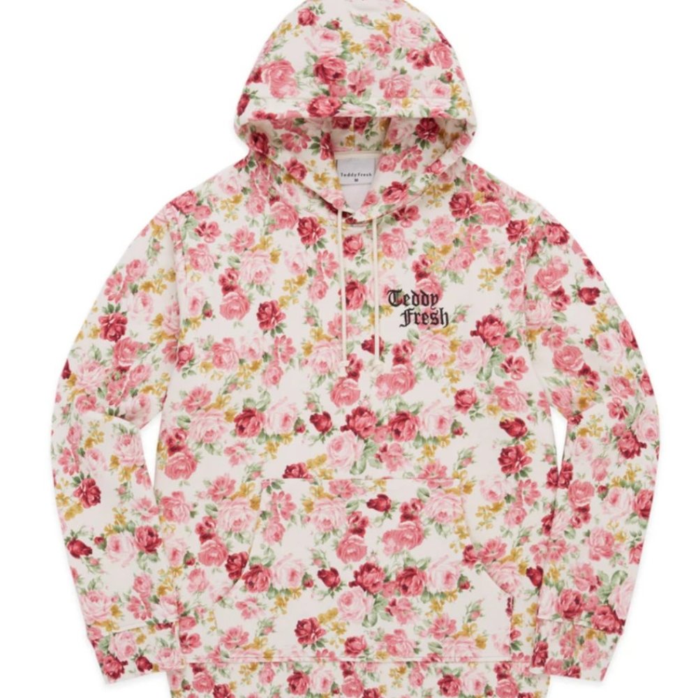 Teddy Fresh Floral Hoodie Unisex Kangaroo pocket Hoodie